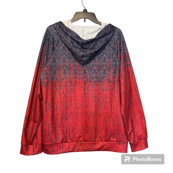 ETCYY Women's Color Block Hoodie Long Sleeve Casual Drawstring Full Zip Sz L - Picture 4 of 10